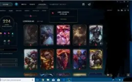 Acc League of Legends, conta com icones raros e 224 skins,D3