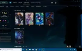 Acc League of Legends, conta com icones raros e 224 skins,D3
