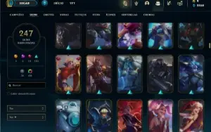 Platina 3 com TODOS os champs e 247 Skins ( MAIN MID )