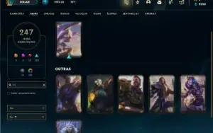 Platina 3 com TODOS os champs e 247 Skins ( MAIN MID )