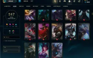 Platina 3 com TODOS os champs e 247 Skins ( MAIN MID )