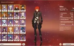 CONTA GENSHIN IMPACT AR 55 - 8 PERSONAGENS 5* QUASE TODOS T4