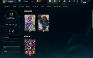 Unranked com 45 Champs e 18 Skins