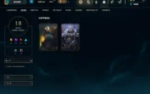 Unranked com 45 Champs e 18 Skins