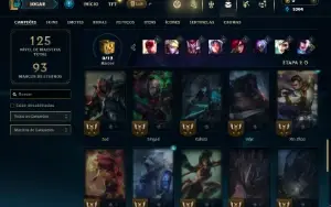 Unranked com 45 Champs e 18 Skins
