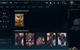 CONTA BRONZE 1 COM VARIAS SKIN E ÍCONES RAROS
