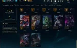Unranked com 50 Champs e 14 Skins