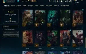 Unranked com 50 Champs e 14 Skins