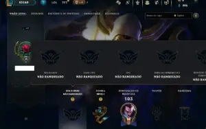 Unranked com 50 Champs e 14 Skins