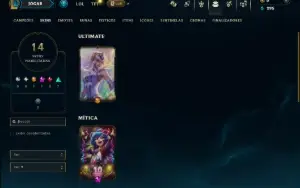Unranked com 50 Champs e 14 Skins
