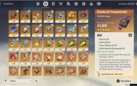 Conta AR53 Xiao, Zhongli, Keqing e Ganyu + Arco de Amos