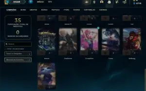 Unranked com 31 Champs e 3 Skins