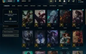 Unranked com 31 Champs e 3 Skins