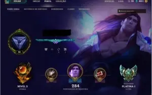 Conta LoL Platina 1 solo, Plat 2 Flex.