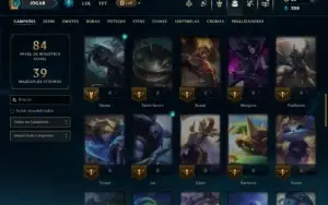 Platina 2 com 60 Champs e 29 Skins +1 Rara ( MONO SUP )