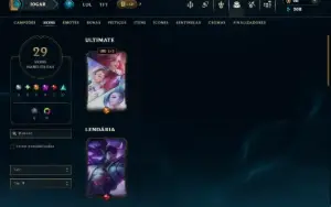 Platina 2 com 60 Champs e 29 Skins +1 Rara ( MONO SUP )