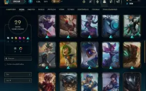 Platina 2 com 60 Champs e 29 Skins +1 Rara ( MONO SUP )