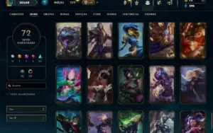 Unranked com 90 Champs e 72 Skins ( ADC / MID / JG )