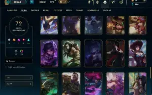 Unranked com 90 Champs e 72 Skins ( ADC / MID / JG )