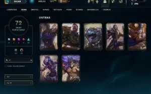Unranked com 90 Champs e 72 Skins ( ADC / MID / JG )