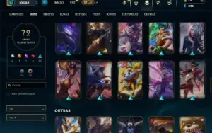 Unranked com 90 Champs e 72 Skins ( ADC / MID / JG )