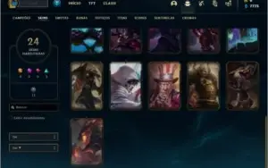 Conta platina 4 com 24 skins e 80 champs