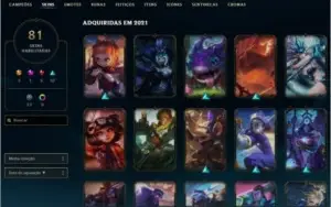 (GM) Conta dropada dos 600 pdl do grão mestre, 81 SKINS