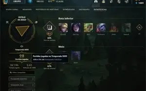conta gold IV com 61? wr, ganhando 25pdl p/ partida!!