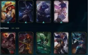 conta prata 2 110 champs 73 skins