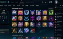 Conta LOL Diamante 4 SoloQ 48 Skins 135 Ícones 91 Campeões