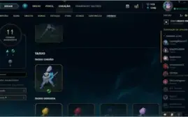 Conta LOL Diamante 4 SoloQ 48 Skins 135 Ícones 91 Campeões