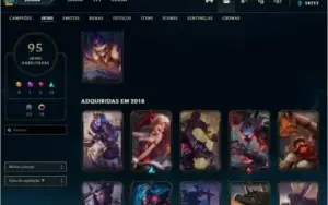 PLATINA TODOS CHAMPS, 95 SKINS PERFEITA PARA MAIN AD E JG