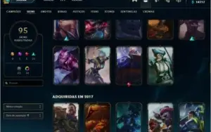 PLATINA TODOS CHAMPS, 95 SKINS PERFEITA PARA MAIN AD E JG