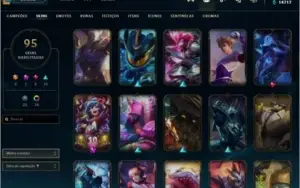 PLATINA TODOS CHAMPS, 95 SKINS PERFEITA PARA MAIN AD E JG