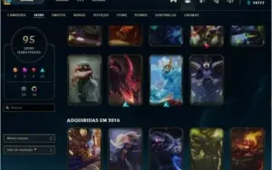 PLATINA TODOS CHAMPS, 95 SKINS PERFEITA PARA MAIN AD E JG