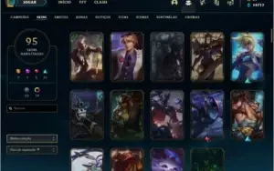 PLATINA TODOS CHAMPS, 95 SKINS PERFEITA PARA MAIN AD E JG