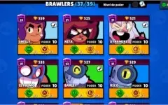 Conta brawl stars com 37 brawlers e 18 level 9