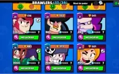 Conta brawl stars com 37 brawlers e 18 level 9