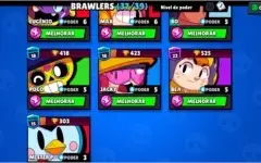 Conta brawl stars com 37 brawlers e 18 level 9
