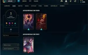Conta ferro 1 com 26 Champs e 3 Skins + 2 Fragmentos de skin