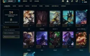 Conta ferro 1 com 26 Champs e 3 Skins + 2 Fragmentos de skin