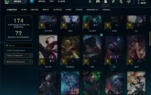Conta ouro 4 com 65 Champs e 60 Skins + 8 Cromas