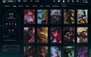Conta ouro 4 com 65 Champs e 60 Skins + 8 Cromas