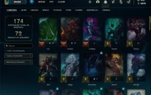 Conta ouro 4 com 65 Champs e 60 Skins + 8 Cromas