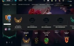 Conta ouro 4 com 65 Champs e 60 Skins + 8 Cromas