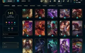 Ouro 3 com TODOS os champs e 145 Skins ( JG / TOP )