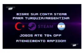 Migre Sua Conta Steam Para A Turquia E Argentina