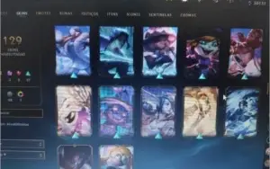 Conta LOL lv 330+ todos personagens 130 skins sem md10