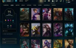 Bronze 3 com 130 champs e 75 Skins + 4 Fragmentos