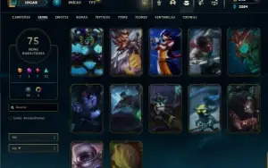 Bronze 3 com 130 champs e 75 Skins + 4 Fragmentos